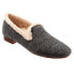 Trotters Glory T2160-056 Womens Gray Wide Suede Slip On Loafer Flats Shoes