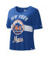 Фото #1 товара Women's Royal New York Mets Cooperstown Collection Record Setter Crop Top