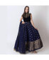 ფოტო #1 პროდუქტის Women's Blue Anarkali Gown with Sequins and Cutdana Handwork on the Torso and Banarasi Jacquard Bottom