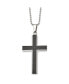 Фото #1 товара Black Carbon Fiber Inlay Cross Pendant Ball Chain Necklace