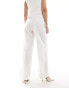 Mango tailored straight leg co-ord trousers in white