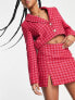 Фото #1 товара Miss Selfridge boucle mini skirt co-ord in pink and red check
