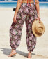 Фото #3 товара Women's Elastic Waist Floral Print Cover-Up Pants