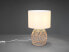 Фото #8 товара LED Tischlampe Rattan Stoff Boho Stil