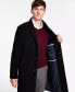 Фото #3 товара Tommy Hilfiger Men's Addison Wool-Blend Trim Fit Overcoat Black 46 R