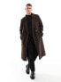 Фото #1 товара River Island Studio wool coat in dark brown