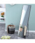 Фото #2 товара gray solid wood frame full length mirror, dressing mirror, bedroom porch, decorative mirror, clothing store, floor mounted large mirror, wall mounted. 58 " 15"