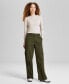 ფოტო #1 პროდუქტის Women's Twill Wide-Leg Cargo Pants, Created for Macy's