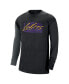 Men's Black Los Angeles Lakers Courtside Versus Flight MAX90 Long Sleeve T-shirt