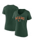 Фото #1 товара Women's Green Miami Hurricanes Evergreen Campus V-Neck T-shirt