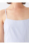 LCW Casual U Yaka Çizgili Askılı Poplin Kadın Elbise