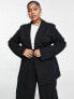 Фото #1 товара ASOS DESIGN Curve jersey belted suit blazer in black