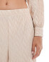 Vila plisse wide leg trouser co-ord in cream