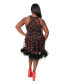 Фото #2 товара Plus Size Black Mesh & Glitter Hearts Organza Dress