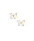 ფოტო #1 პროდუქტის 18k Gold-Plated Crystal Butterfly Stud Earrings