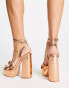 Фото #4 товара Public Desire Exclusive Verona platform high heel sandals in rose gold