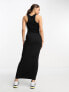 Noisy May Petite racer neck midaxi dress in black