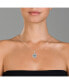 Фото #12 товара Classic Sterling Silver with Round Cubic Zirconias Halo Necklace