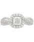 ფოტო #3 პროდუქტის Diamond Princess-Cut Diamond Halo Swirl Engagement Ring (1-1/4 ct. t.w.) in 14k White Gold