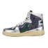 Фото #3 товара Diadora Mi Basket Metallic Mix Used High Top Womens Blue, Silver Sneakers Casua