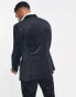 Topman skinny velvet blazer in black