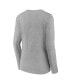 ფოტო #3 პროდუქტის Women's Heather Gray Notre Dame Fighting Irish Evergreen Campus Long Sleeve V-Neck T-shirt