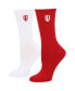 ფოტო #1 პროდუქტის Women's Crimson, White Indiana Hoosiers 2-Pack Quarter-Length Socks