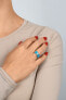 Фото #3 товара Bold silver ring with blue opal RI130WB