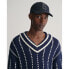 Фото #5 товара GANT Pinstripe Collegiate V Neck Sweater