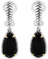 ფოტო #3 პროდუქტის EFFY® Onyx Drop Earrings in Sterling Silver