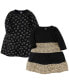 ფოტო #1 პროდუქტის Infant Girl Cotton Dresses, Leopard Gold Heart
