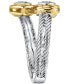 Diamond Twist Ring (1/3 ct. t.w.) in 14k White & Yellow Gold