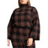 Фото #1 товара Plus Size Mock Neck Intarsia Sweater