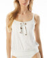 Фото #1 товара Michael Michael Kors Women's Lace-Up Blouson Tankini Top White Size S