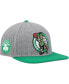 ფოტო #1 პროდუქტის Men's Gray, Kelly Green Boston Celtics Classic Logo Two-Tone Snapback Hat