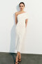 Фото #2 товара Длинное платье из эластичной ткани со сборками ZARA