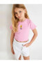 4SKG10432AK Koton Kız Çocuk T-shirt PEMBE