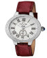 ფოტო #1 პროდუქტის Women's Astor Swiss Quartz Burgundy Genuine Leather Strap Watch 40mm