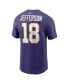 Men's Justin Jefferson Purple Minnesota Vikings Classic Player Name and Number T-shirt