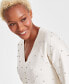 ფოტო #3 პროდუქტის Women's Rhinestone V-Neck Sweater