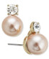 ფოტო #1 პროდუქტის Gold-Tone Imitation Pearl & Crystal Stud Earrings, Created for Macy's
