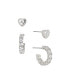 ფოტო #1 პროდუქტის Cubic Zirconia 2-Pieces Heart Studs and Small Hoops Earring Set, Created for Macy's