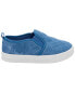 Kid Quilted Chambray Pull-On Sneakers 4