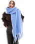 Фото #2 товара Pieces super soft tassel scarf in hydrangea blue