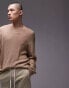 Topman relaxed long sleeve knit jumper in camel