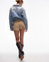 Topshop denim cord knicker short in buttermilk Buttermilch, 36 - фото #4