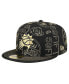 Фото #1 товара Men's Black Phoenix Suns 59FIFTY Day Allover Print Stencil Fitted Hat