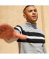 ფოტო #2 პროდუქტის Men's Light Grey Relaxed Horizontal Striped Pullover Sweater