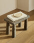 Travertine mini side table Коричневый, 28 x 20 x 18 cm - фото #1