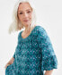 Фото #3 товара Women's Printed On-Off Ruffle Sleeve Top, Created for Macy's